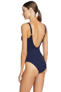 Robin Piccone One Pieces-Amy Ribbed Over The Shoulder One Piece Swimsuit
