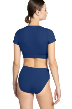 Robin Piccone Bikinis-Amy Ribbed Raglan Bikini Top