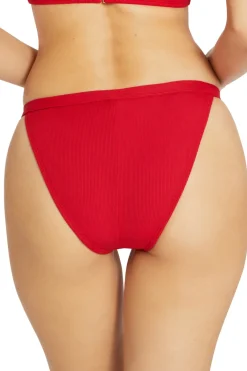 Robin Piccone Hipster|Bikinis-Amy Ribbed Tab Side Hipster Bikini Bottom