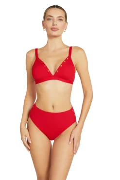Robin Piccone Triangle|Bikinis-Amy Ribbed Triangle Bikini Top