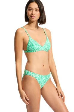 Seafolly Triangle|Bikinis-Animal Instinct Banded Triangle Bikini Top