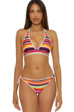 Trina Turk Triangle|Halter-Anniversary Stripe Triangle Bikini Top