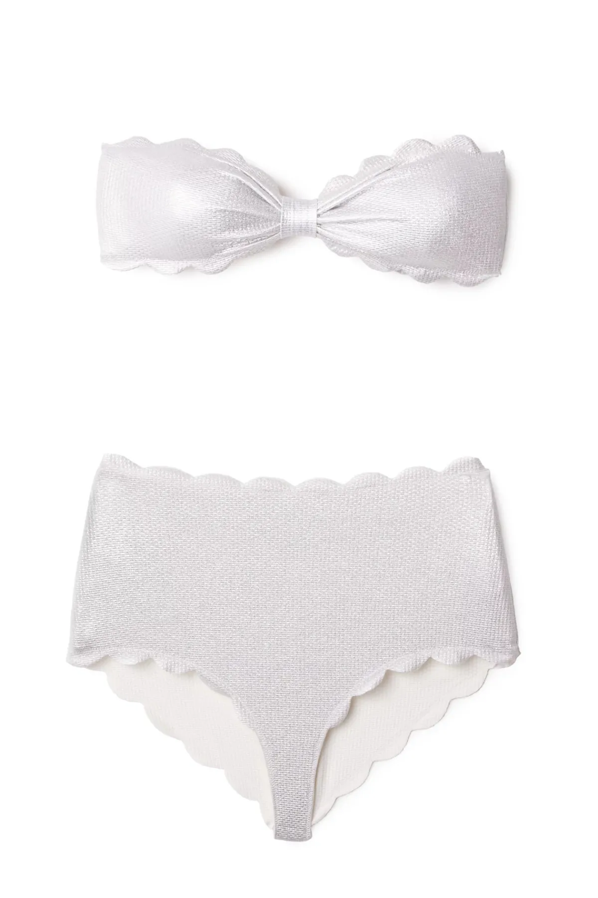 Marysia Bandeau|Bikinis-Antibes Sweetheart Scalloped Bandeau Bikini Top