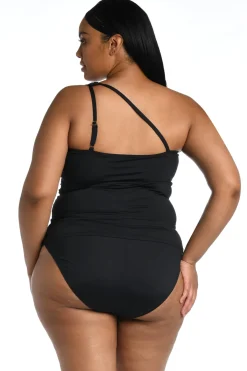 La Blanca Tankinis-Asymmetrical Keyhole Tankini Top