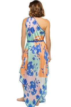 Verandah Sundresses-Asymmetrical Multi-Way Scarf Midi Dress