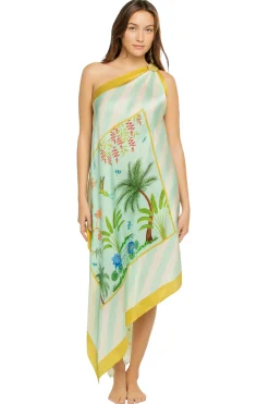 Verandah Sundresses-Asymmetrical Multi-Way Scarf Midi Dress