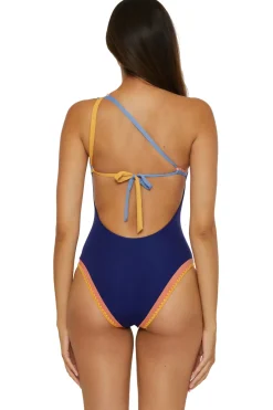 Lucky Brand Asymmetrical|High Leg-Asymmetrical One Piece Swimsuit