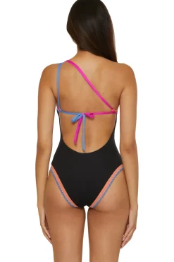 Lucky Brand Asymmetrical|High Leg-Asymmetrical One Piece Swimsuit