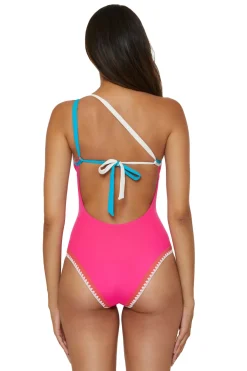 Lucky Brand Asymmetrical|High Leg-Asymmetrical One Piece Swimsuit