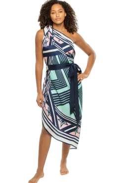 Verandah Sundresses-Asymmetrical Wrap Midi Dress