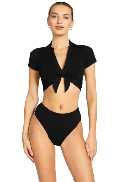 Robin Piccone Bikinis-Ava Collared Bikini Top