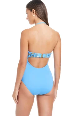 Bleu Rod Beattie Halter|Bandeau-Bandeau Macrame One Piece Swimsuit