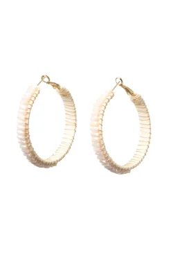 Cara Couture Jewelry-Beaded Hoop Earrings
