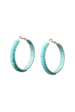 Cara Couture Jewelry-Beaded Hoop Earrings
