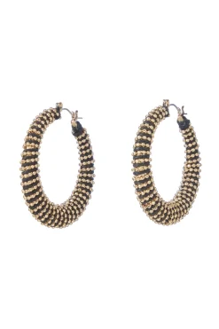 Cara Couture Jewelry-Beaded Hoop Earrings