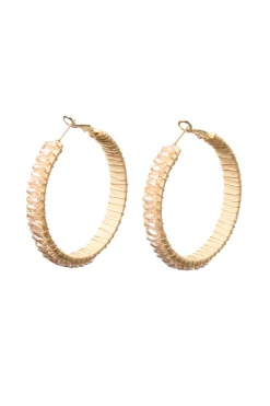 Cara Couture Jewelry-Beaded Hoop Earrings