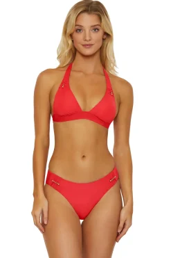 Isabella Rose Triangle|Halter-Belmore Banded Halter Bikini Top