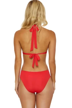 Isabella Rose Triangle|Halter-Belmore Banded Halter Bikini Top