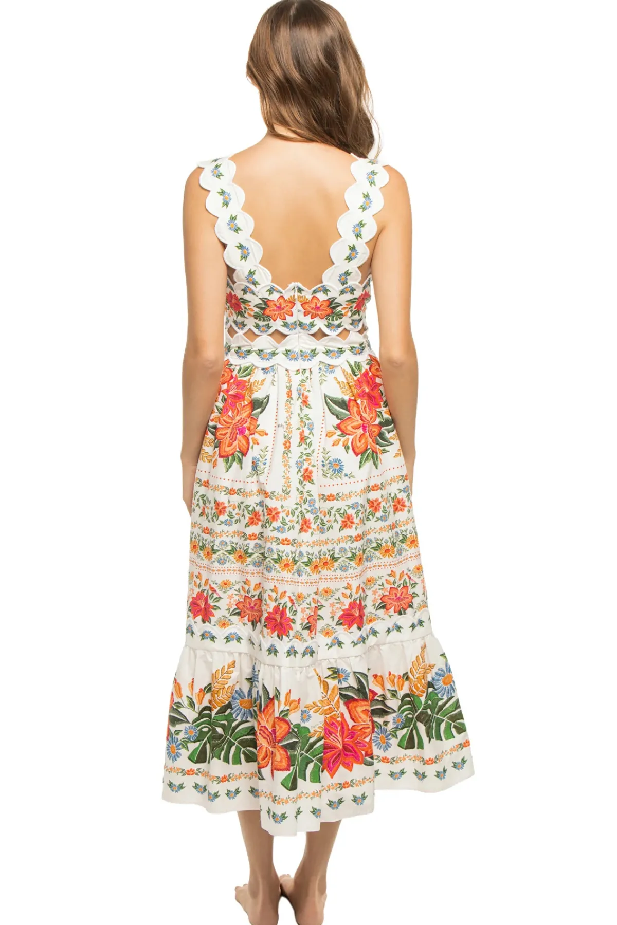 Farm Rio Sundresses-Bloom Garden Midi Dress