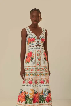 Farm Rio Sundresses-Bloom Garden Midi Dress