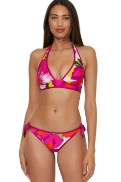 Trina Turk Triangle|Halter-Bloom Reversible Halter Bikini Top