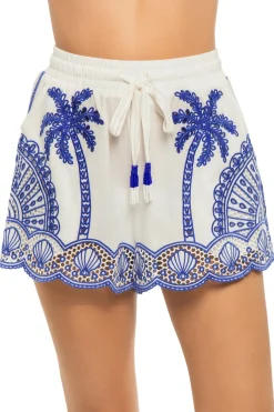 Farm Rio Matching Sets|Bottoms-Blue Palm Shorts