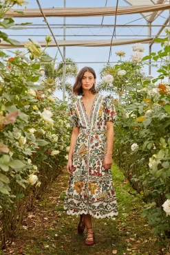 Farm Rio Sundresses-Botanicals Midi Dress