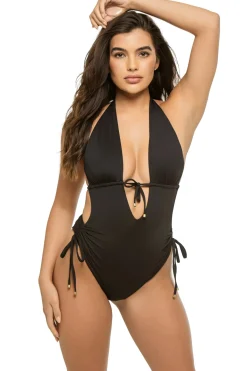 Vitamin A Halter|Plunge-Brena Halter Plunge One Piece Swimsuit