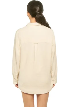Elan Matching Sets|Shirt Dresses-Button Down Cover Up Shirt Dress