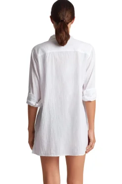 Lauren Ralph Lauren Shirt Dresses-Button Down Cover Up Shirt Dress
