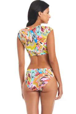 Bleu Rod Beattie Bikinis-Cap Sleeve Crop Bikini Top
