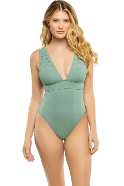 Shan High Leg|Plunge-Charlie Rose Plunge One Piece Swimsuit