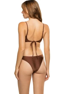 Frankies Bikinis Bikinis-Cola Satin Underwire Bikini Top