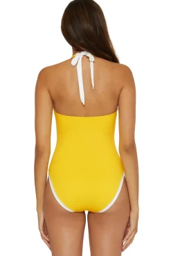 Trina Turk Halter|Plunge-Courtside Tie Front One Piece Swimsuit