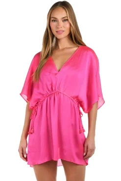 Sunshine 79 Tunics-Crinkle V-Neck Tunic Cover Up