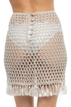 Marysia Bottoms-Crochet Fringe Mini Skirt