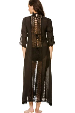 Elan Kimonos / Robes-Crochet Long Cover Kimono