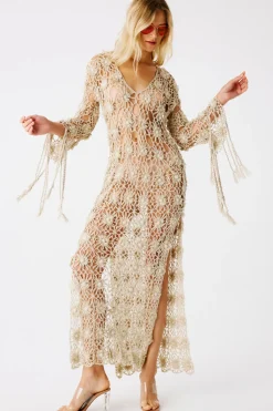 My Beachy Side Sundresses-Crochet Maxi Dress