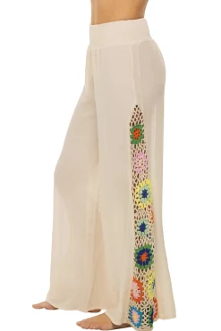 Elan Matching Sets|Bottoms-Crochet Panel Wide Leg Pants