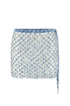 My Beachy Side Bottoms-Crochet Pearl Beaded Mini Cover Skirt