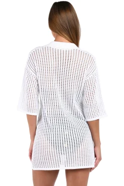 Sunshine 79 Tunics-Crochet V-Neck Cover Tunic