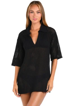Sunshine 79 Tunics-Crochet V-Neck Cover Tunic