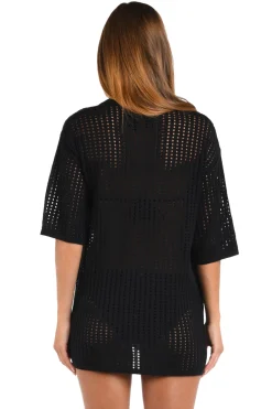 Sunshine 79 Tunics-Crochet V-Neck Cover Tunic