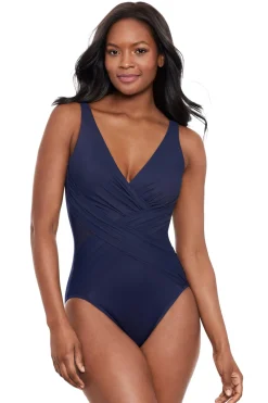 Miraclesuit Tank|One Pieces-Crossover Surplice One Piece Swimsuit