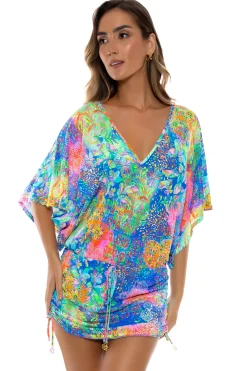 Luli Fama Sundresses-Deco Gardens V-Neck Mini Dress