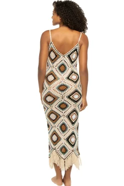 Elan Sundresses-Diamond Crochet Midi Dress