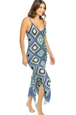 Elan Sundresses-Diamond Crochet Midi Dress