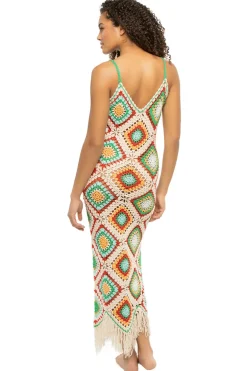 Elan Sundresses-Diamond Crochet Midi Dress