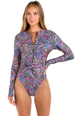 Sunshine 79 One Pieces-Disco Dream Long Sleeve One Piece Swimsuit