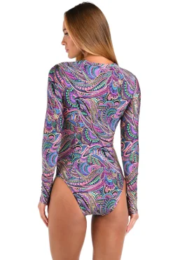 Sunshine 79 One Pieces-Disco Dream Long Sleeve One Piece Swimsuit
